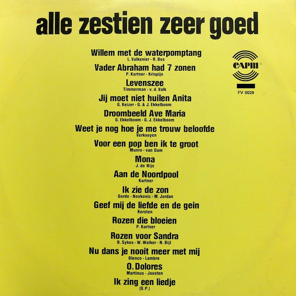Various - Alle Zestien Zeer Goed (LP) 42476 Vinyl LP Vinyl Goed / Hoes Goed