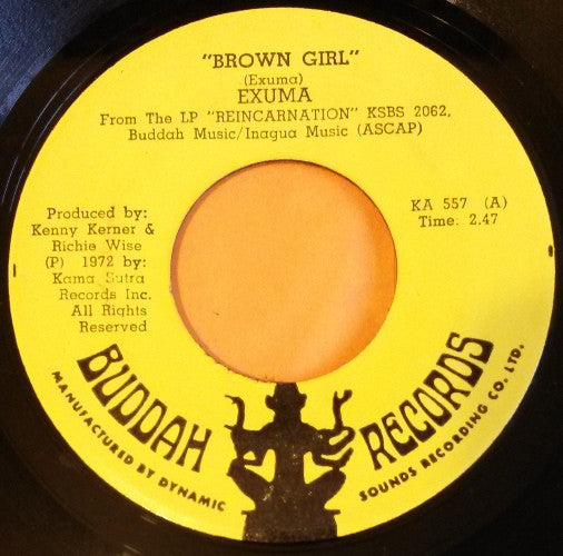 Exuma - Brown Girl Vinyl Singles Vinyl Zeer Goed / Hoesje Goed "VINYLSINGLES.NL"