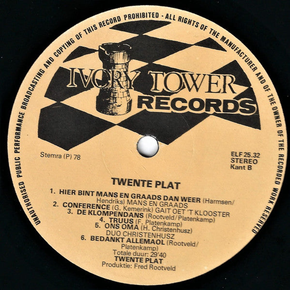 Various - Twente Plat - Een Klein Uur Twentse Humor Met (LP) 51344 Vinyl LP Vinyl Goed / Hoes Goed