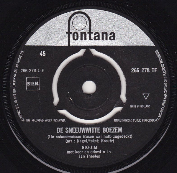Rio-Jim - De Sneeuwwitte Boezem 40190 Vinyl Singles Vinyl Goed / Hoes Generic