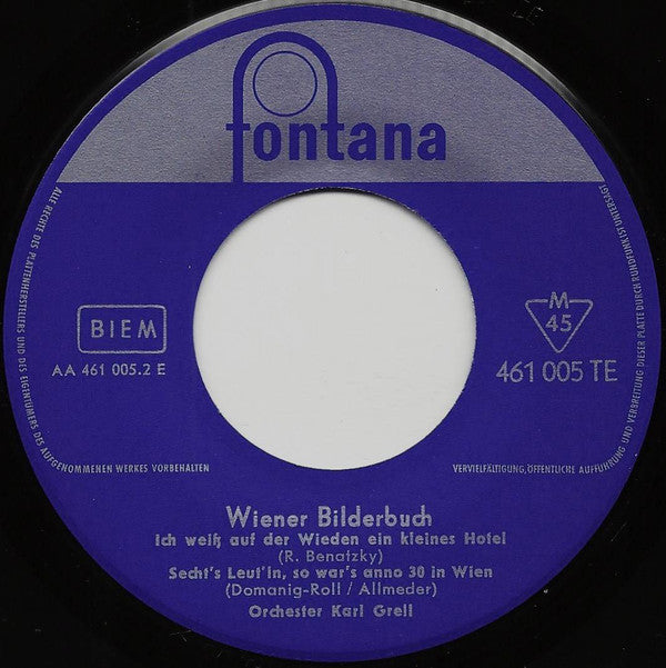 Karl Grell Und Sein Orchester - Wiener Bilderbuch 12546 Vinyl Singles EP Vinyl Goed / Hoes Goed