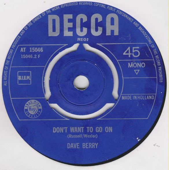 Dave Berry - Can I Get It From You 40441 Vinyl Singles Vinyl Goed / Hoes Generic