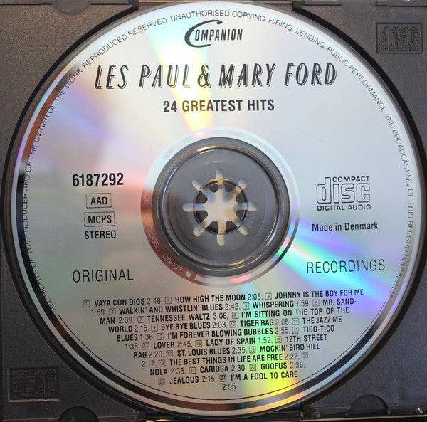 Les Paul & Mary Ford - 24 Greatest Hits (CD) 70297 Compact Disc Vinyl Goed / Hoes Goed