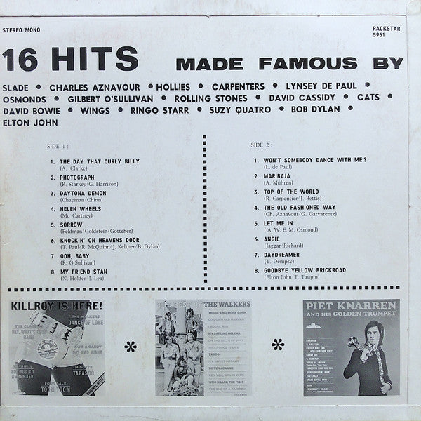 Various - 16 Hits Made Famous By (LP) 51535 Vinyl LP Vinyl Goed / Hoes Goed