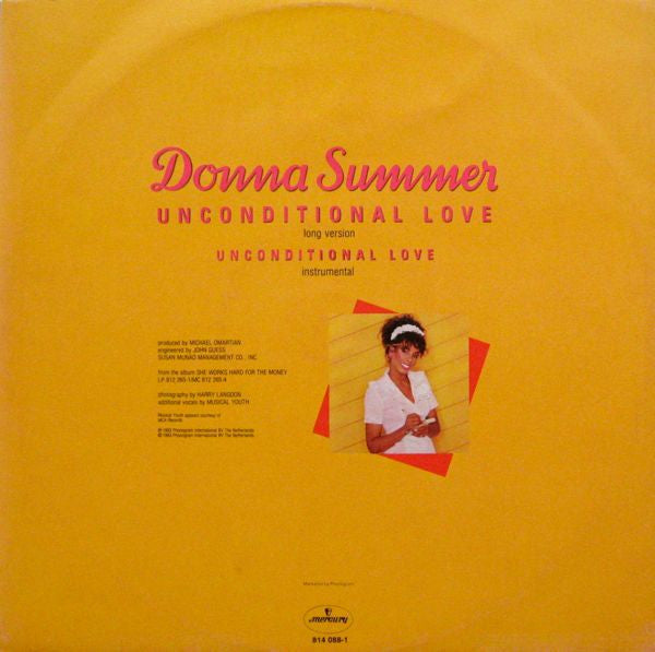 Donna Summer - Unconditional Love (Long Version) (Maxi-Single) Maxi-Singles Vinyl Zeer Goed / Hoesje Goed "VINYLSINGLES.NL"