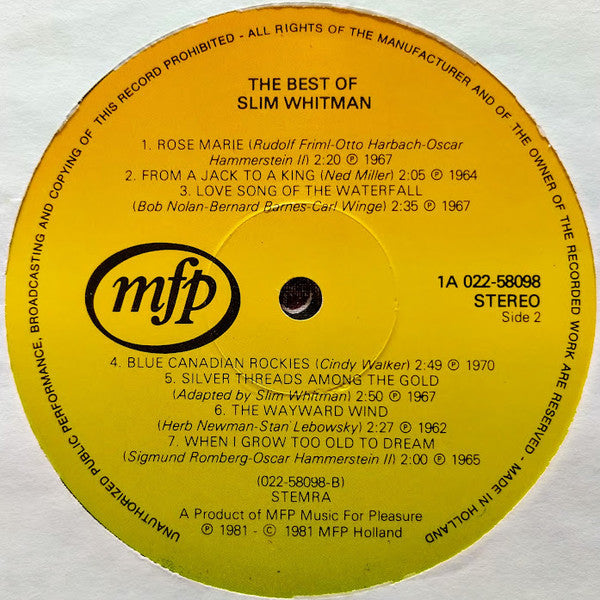 Slim Whitman – Das Beste von Slim Whitman (LP) 42561