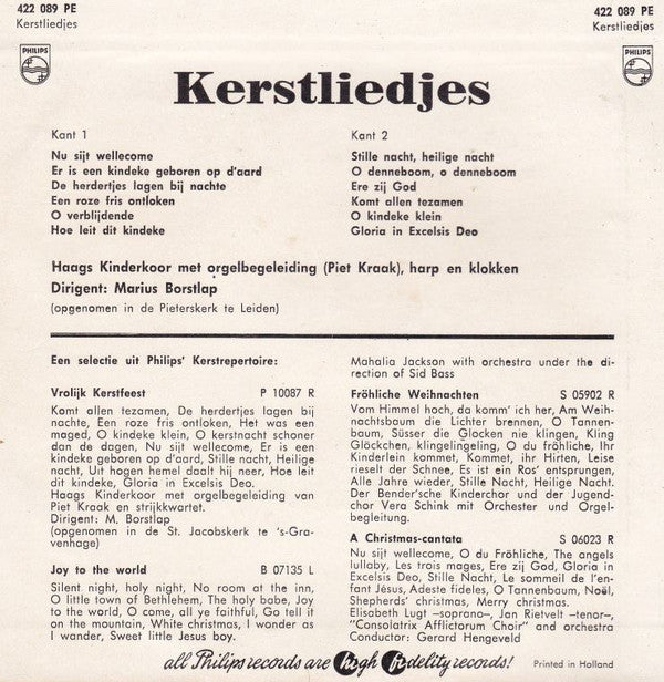 Haags Kinderkoor - Kerstliedjes 19158 Vinyl Singles EP Vinyl Goed / Hoes Goed