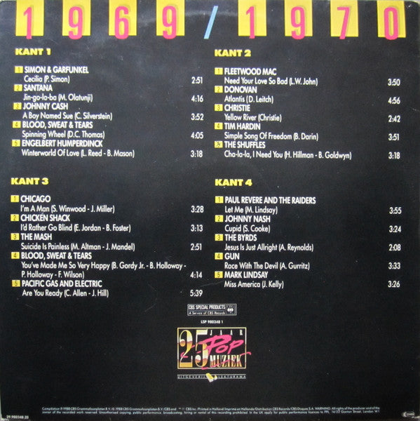 Various - 25 Years of Pop Music - 1969/1970 (LP) 51454