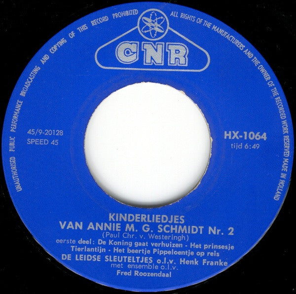 Leidse Sleuteltjes - Kinderliedjes Van Annie M.G. Schmidt (Deel II) 34180 Vinyl Singles EP Vinyl Goed / Hoes Goed