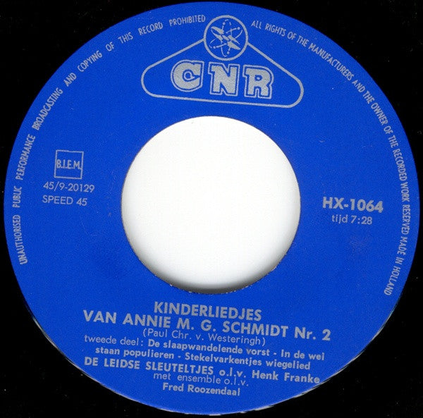 Leidse Sleuteltjes - Kinderliedjes Van Annie M.G. Schmidt (Deel II) 34180 Vinyl Singles EP Vinyl Goed / Hoes Goed