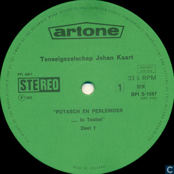 Theatergruppe Johan Kaart - Potasch & Perlemoer In Textiles (LP) 48439