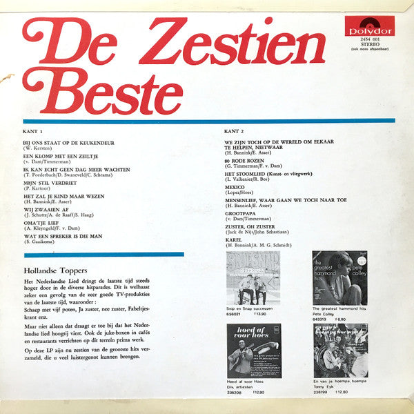 Various - De Zestien Beste (LP) 48610 Vinyl LP Vinyl Goed / Hoes Goed