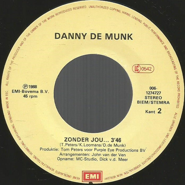 Danny de Munk - Twee Lege Handen 32488 Vinyl Singles Vinyl Goed / Hoes Goed