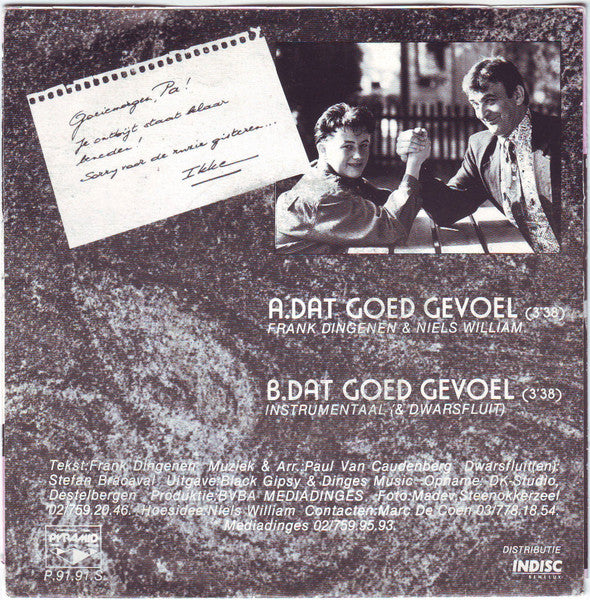 Frank Dingenen & Niels William - Dat Goed Gevoel Vinyl Singles Vinyl Zeer Goed / Hoesje Goed "VINYLSINGLES.NL"