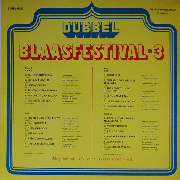 Various - Blaasfestival 3 (LP) 45253 Vinyl LP Vinyl Goed / Hoes Goed