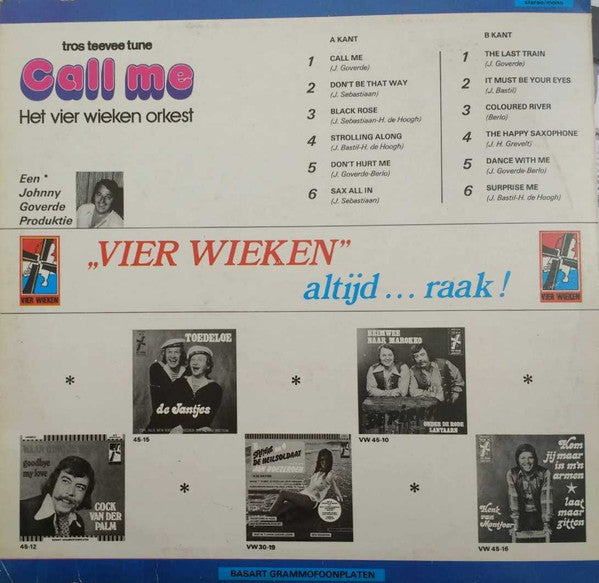 Vier Wieken Orkest - Call Me (LP) 46243 Vinyl LP Vinyl Goed / Hoes Goed