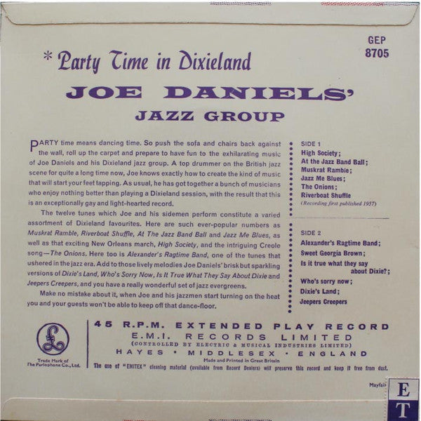 Joe Daniels and his Jazz Band - Party Time in Dixieland 15839 Vinyl Singles EP Vinyl Goed / Hoes Goed