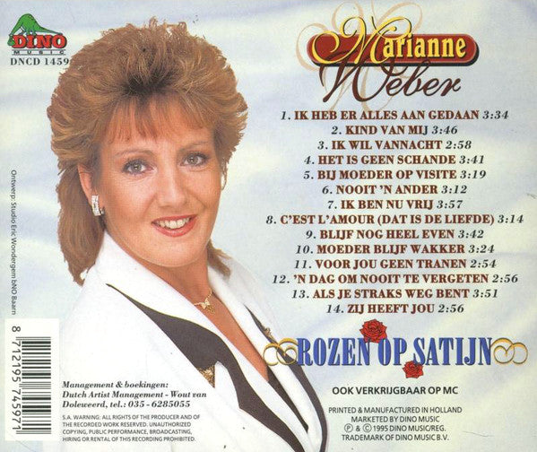 Marianne Weber - Rozen Op Satijn (CD) Compact Disc Vinyl Goed / Hoes Goed