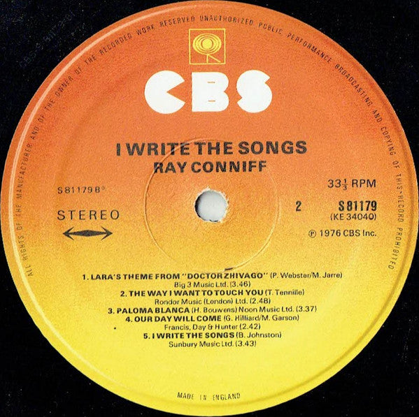 Ray Conniff - I Write The Songs (LP) 41833