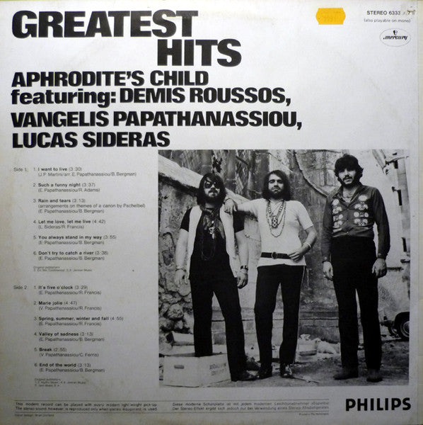 Aphrodite's Child - Greatest Hits (LP) Vinyl LP Vinyl Zeer Goed / Hoesje Goed "VINYLSINGLES.NL"