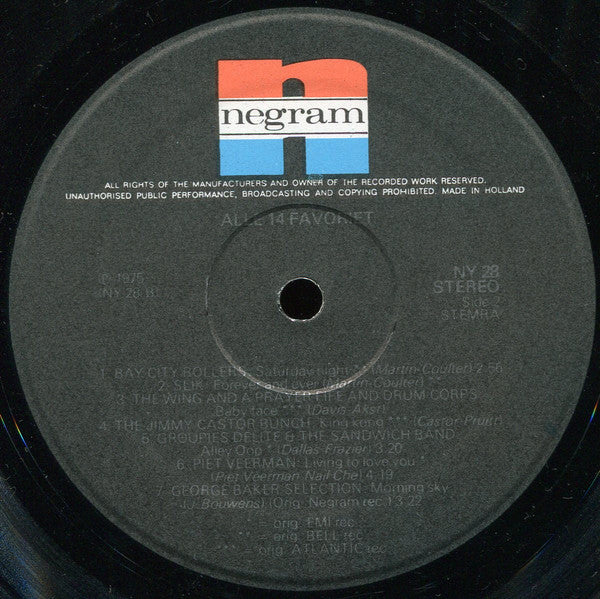 Various - Alle 14 Favoriet! (LP) Vinyl LP Vinyl Goed / Hoes Goed