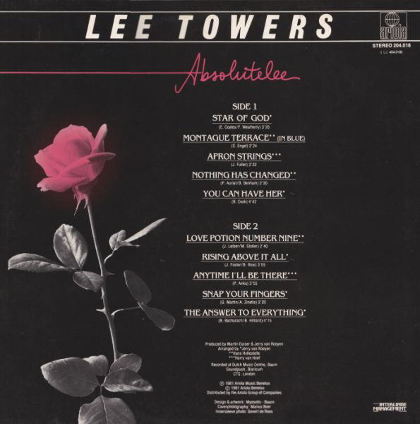 Lee Towers - Absolutelee (LP) 47037 Vinyl LP Vinyl Goed / Hoes Goed