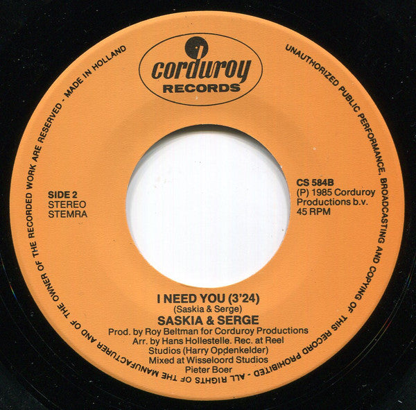 Saskia & Serge - Love Songs 34509 Vinyl Singles Vinyl Goed / Hoes Goed
