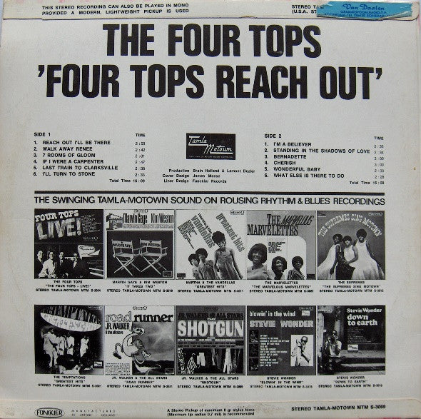 Four Tops - Four Tops Reach Out (LP) 49573 Vinyl LP Vinyl Goed / Hoes Goed