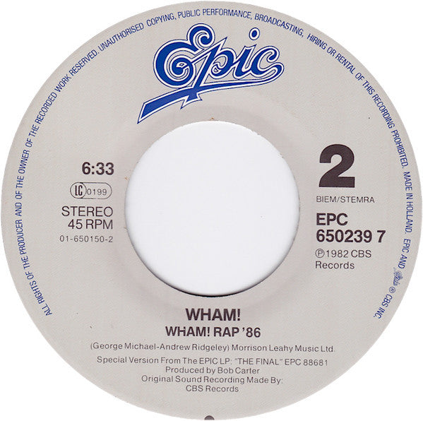 Wham - Where Did Your Heart Go 15522 Vinyl Singles Vinyl Goed / Hoes Goed