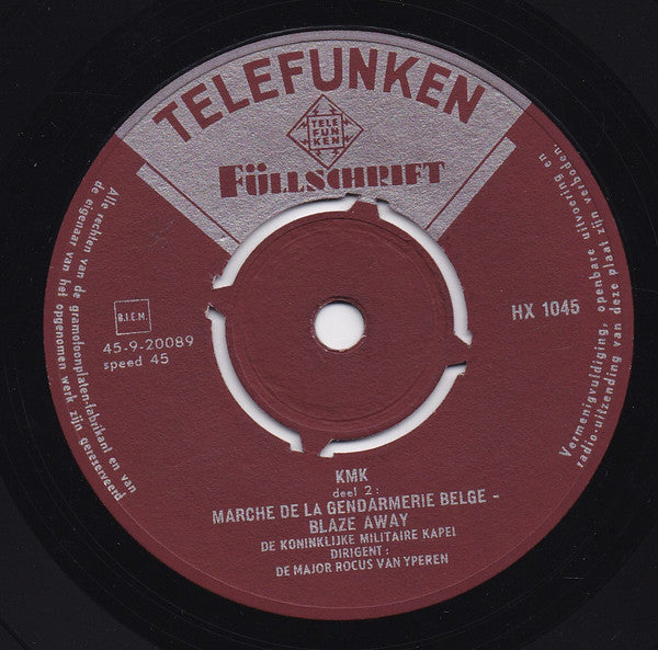 Koninklijke Militaire Kapel (KMK) - Manoeurve Mars 02120 Vinyl Singles Vinyl Goed / Hoes Goed