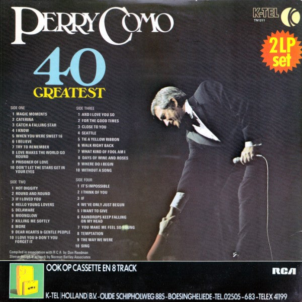 Perry Como - 40 Greatest (LP) 50473 Vinyl LP Dubbel Vinyl Goed / Hoes Goed