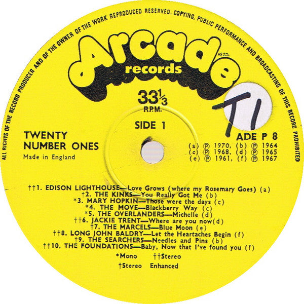 Various - 20 Number 1's (LP) 41661 Vinyl LP Vinyl Goed / Hoes Goed