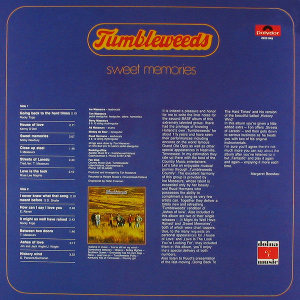 Tumbleweeds - Sweet Memories (LP) 46195 Vinyl LP Vinyl Goed / Hoes Goed