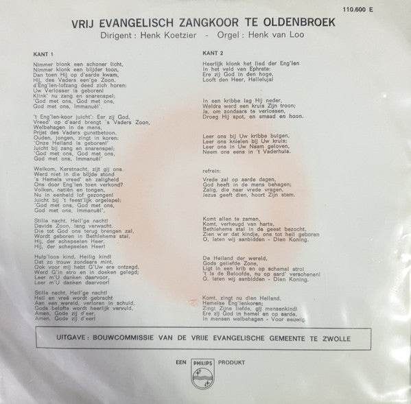 Vrij Evangelisch Zangkoor te Oldebroek - Nimmer Blonk Een Schoner Licht 29675 Vinyl Singles EP Vinyl Goed / Hoes Goed
