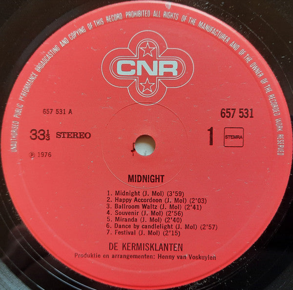 Kermisklanten - Midnight (LP) 42092 Vinyl LP Vinyl Goed / Hoes Goed