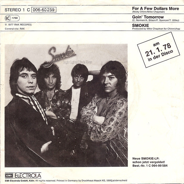 Smokie - For A Few Dollars More 30254 Vinyl Singles Vinyl Goed / Hoes Goed