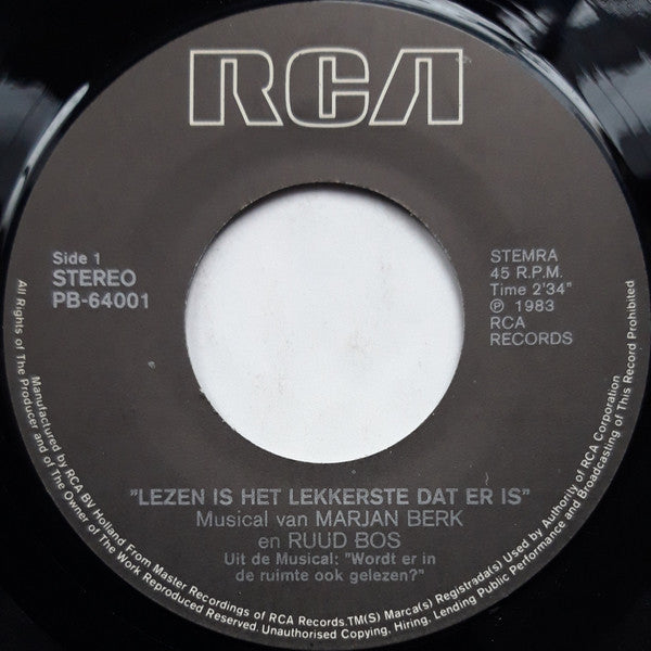 Marjan Berk & Ruud Bos - Lezen Is Het Lekkerste Dat Er Is 29341 Vinyl Singles Vinyl Goed / Hoes Goed
