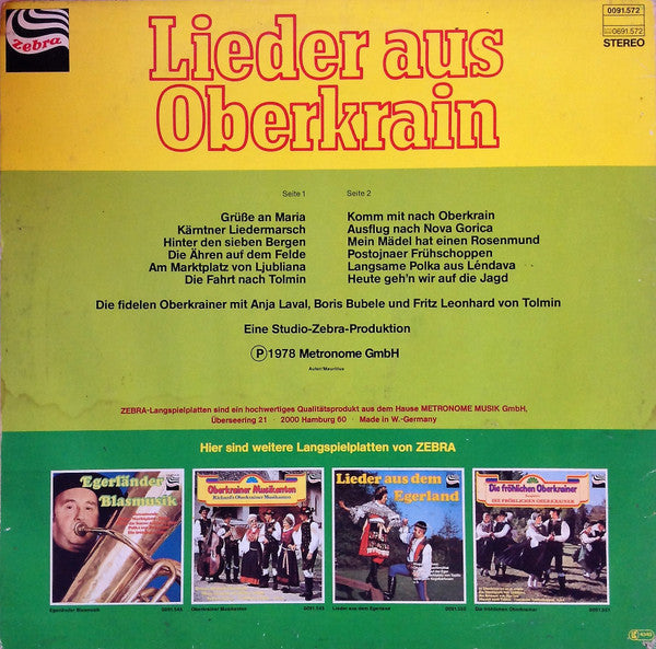 Fidelen Oberkrainer - Lieder Aus Oberkrain (LP) Vinyl LP Vinyl Zeer Goed / Hoesje Goed "VINYLSINGLES.NL"