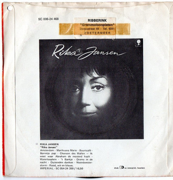 Rika Jansen - Ik Weet Waar Abraham De Mosterd Haalt 33144 Vinyl Singles Vinyl Goed / Hoes Goed