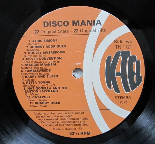 Various - Disco Mania (LP) Vinyl LP Vinyl Goed / Hoes Goed