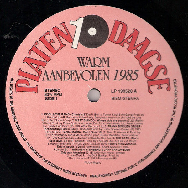 Various - Warmly Recommended 1985 (LP) 44261