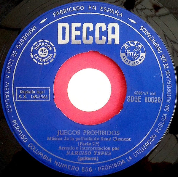 Narciso Yepes - Juegos Prohibidos 17222 Vinyl Singles Vinyl Goed / Hoes Goed