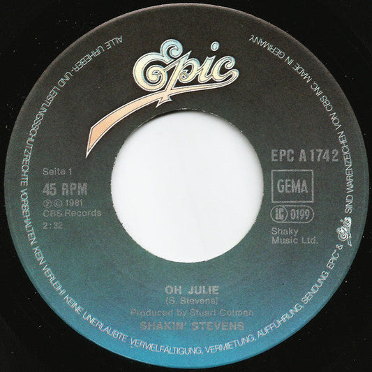 Shakin' Stevens - Oh Julie 28623 Vinyl Singles Vinyl Goed / Hoes Generic