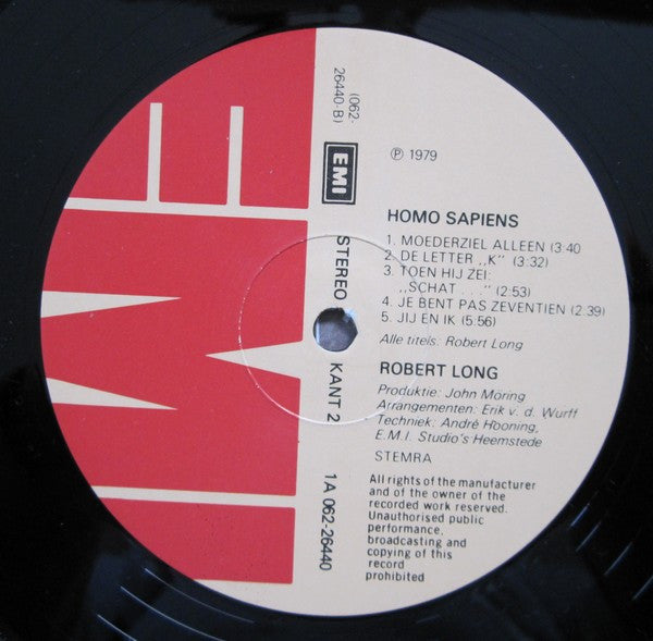 Robert Long - Homo Sapiens (LP) 51392 Vinyl LP Vinyl Goed / Hoes Goed