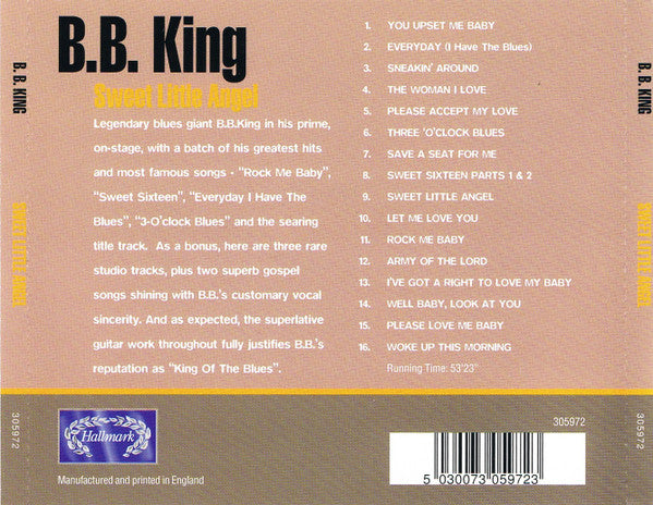 B.B. King - Sweet Little Angel (CD) 70906 Compact Disc Goede Staat