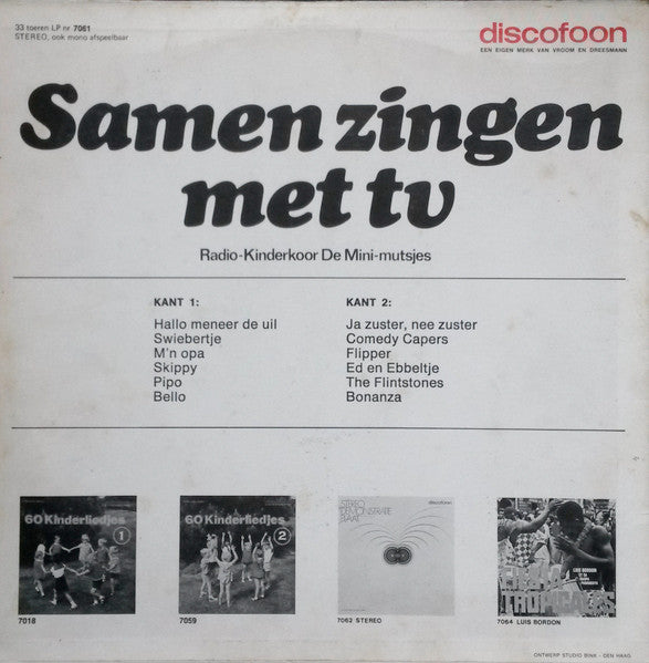 Radio-Kinderkoor De Mini-Mutsjes - Samen Zingen Met TV (LP) 40692 Vinyl LP Vinyl Goed / Hoes Goed