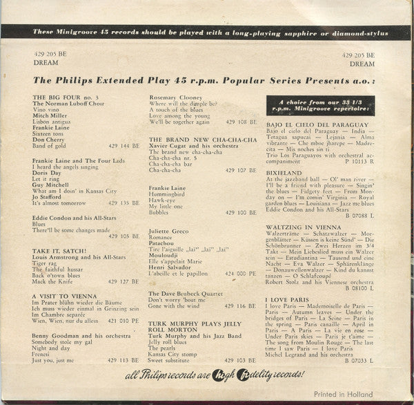 Norman Luboff Choir - Dream 33709 Vinyl Singles Vinyl Goed / Hoes Goed