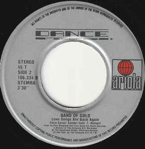 Band Of Gold - Love Songs Are Back Again 12286 Vinyl Singles Vinyl Zeer Goed / Hoesje Goed "VINYLSINGLES.NL"