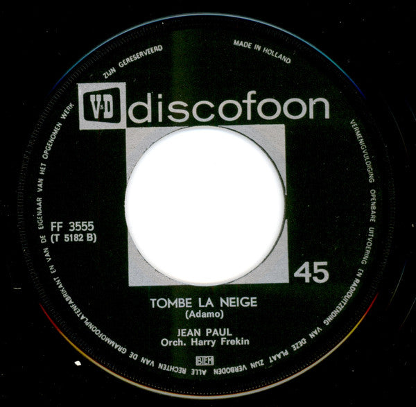 Dany / Jean Paul - Vous Permettez Monsieur / Tombe La Neige 13726 Vinyl Singles Vinyl Goed / Hoes Goed