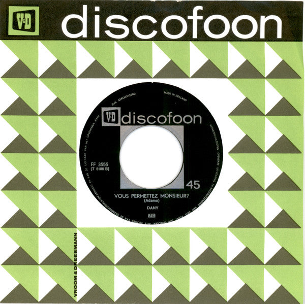 Dany / Jean Paul - Vous Permettez Monsieur / Tombe La Neige 13726 Vinyl Singles Vinyl Goed / Hoes Goed